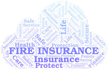 Obraz premium Fire Insurance word cloud vector made with text only.