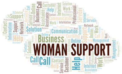 Obraz premium Woman Support word cloud vector made with text only.