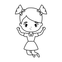 Obraz na płótnie Canvas cute little student girl avatar character