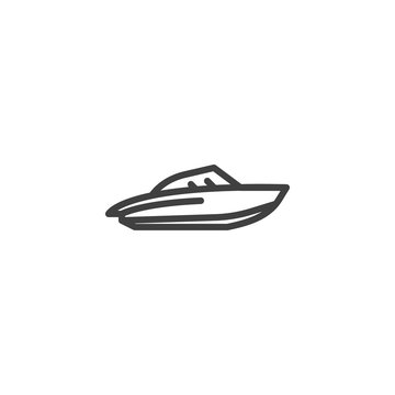 recommend clip art: Water Scooter line icon. Speedboat linear style sign for mobile concept and web design. Motorboat, powerboat outline vector icon. Symbol, logo illustration. Vector graphics