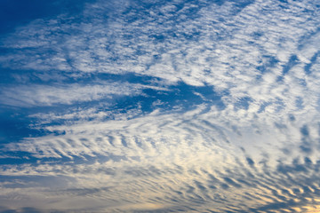 beautiful clouds with blue sky at the sunset time in summer