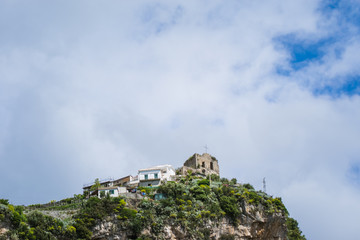 Beautiful view of seaside city Amalfi in the province of Salerno, the region of Campania, Amalfi Coast, Costiera Amalfitana, Italy