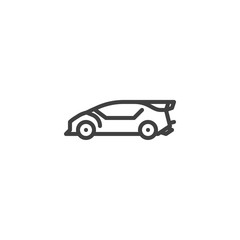 Sport car line icon. linear style sign for mobile concept and web design. Super car outline vector icon. Symbol, logo illustration. Vector graphics
