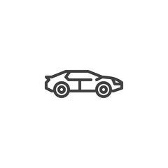 Fototapeta premium Racing muscle car line icon. linear style sign for mobile concept and web design. Hatchback car outline vector icon. Symbol, logo illustration. Vector graphics