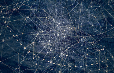 Medical, technology, chemistry and science icon design template. Molecule and communication background. Connected lines with dots.