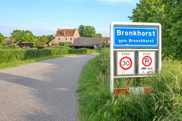 Bronkhorst place name sign in The Netherlands.