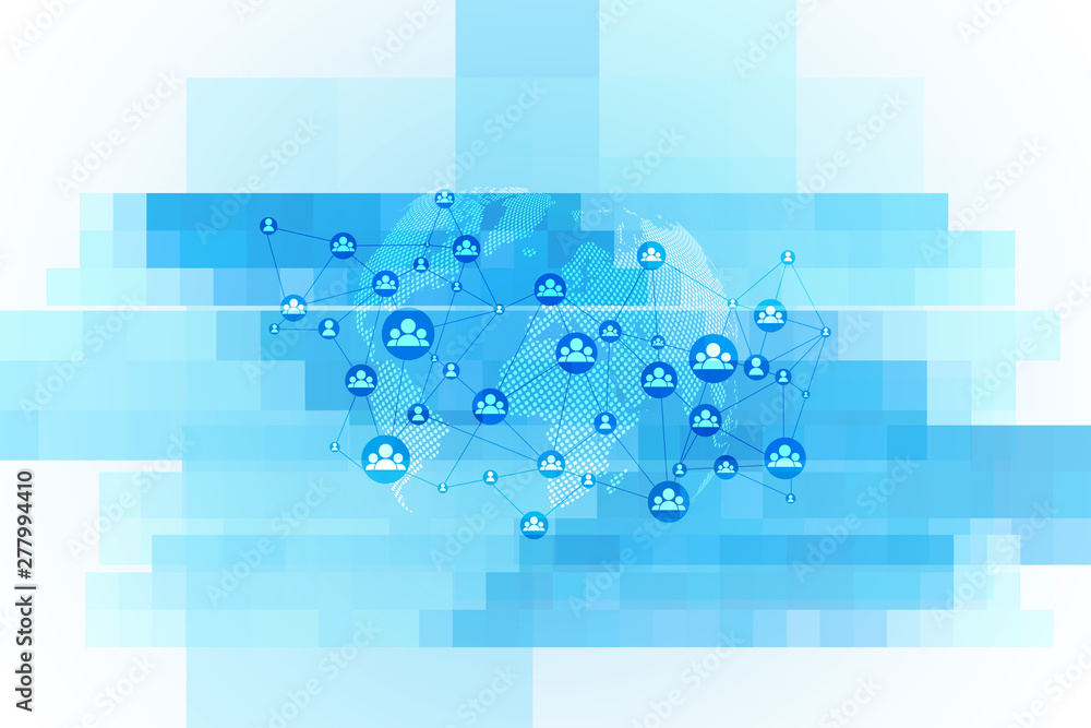 Poster global network connection.abstract background technology graphic design. connecting dots and lines.i