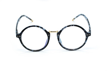 Modern fashionable spectacles isolated on white background, Perfect reflection, Glasses