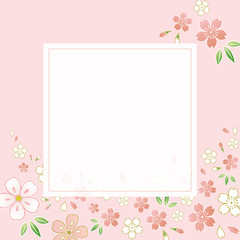 和柄素材 - 桜の和風デザインフレーム