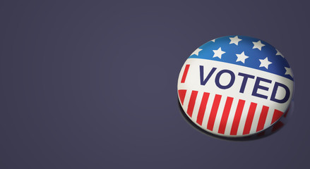  I voted America badge 3d rendering image.