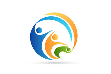 Logo happy teamwork partners business
