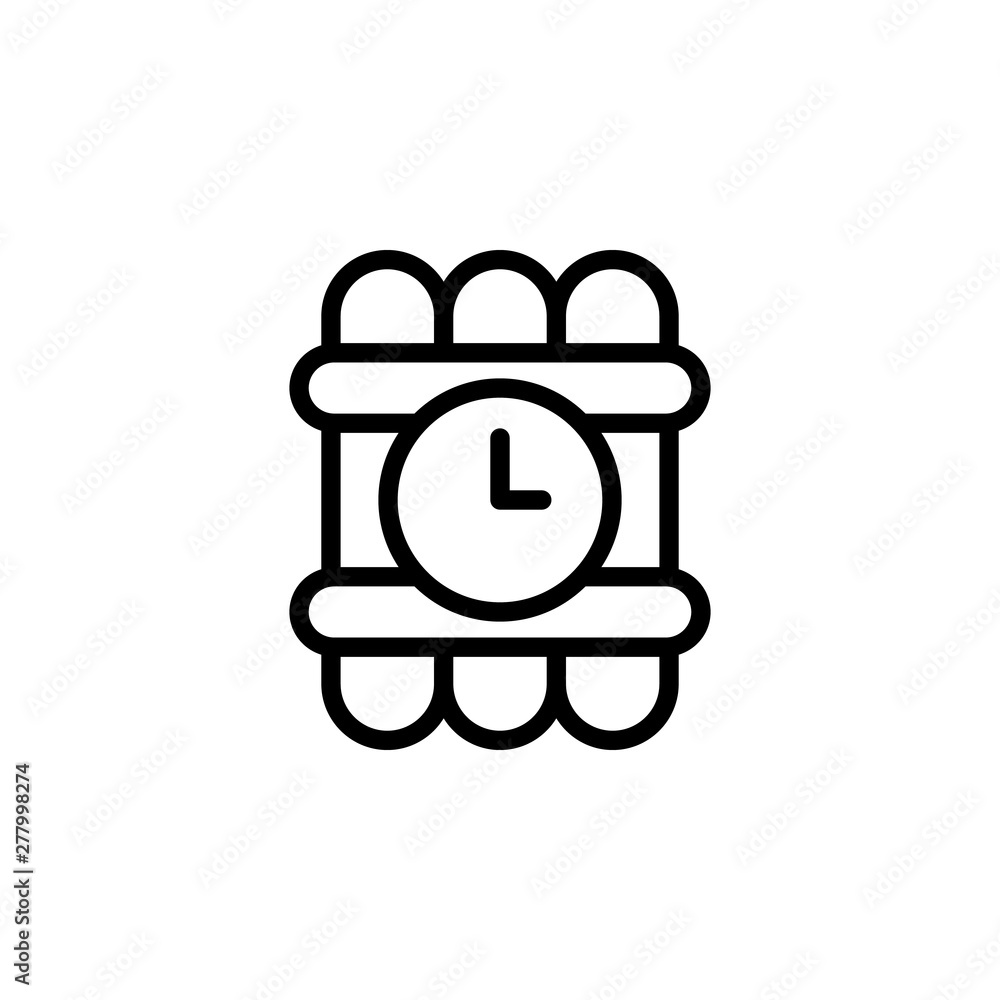 Poster time, bomb icon. simple thin line, outline vector of time icons for ui and ux, website or mobile app