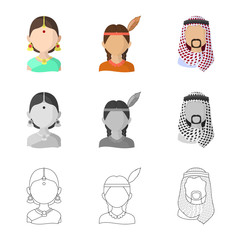 Vector illustration of imitator and resident logo. Set of imitator and culture stock symbol for web.