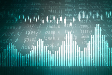 2d rendering Stock market online business concept. business Graph 