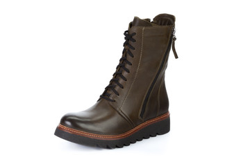 Woman ankle boots isolated on white background