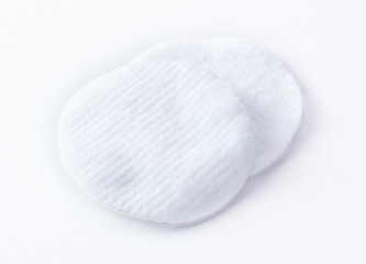 cleaning white cotton pads isolated on white background