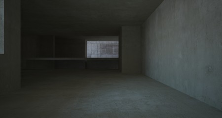 Abstract architectural brown and beige concrete interior of a minimalist house with white background . 3D illustration and rendering