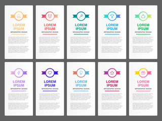 infographic step design template for business 8 step with muticolor ribbon
