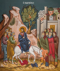 Obraz na płótnie Canvas Jesus entering Jerusalem