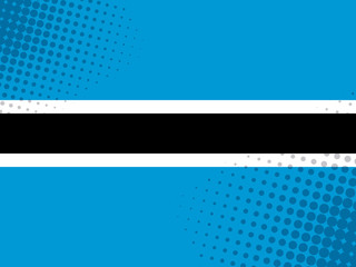 Vector image of the flag of Botswana with a dot texture in the style of comics