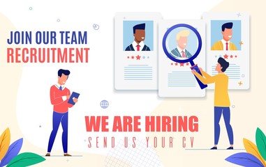 Bright Banner Join Our Team Recruitment Lettering.