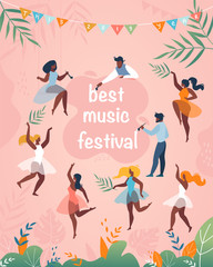 Best Music Festival Vertical Banner Placard Flyer