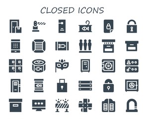 closed icon set
