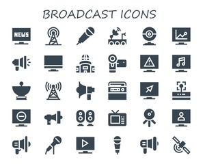 broadcast icon set