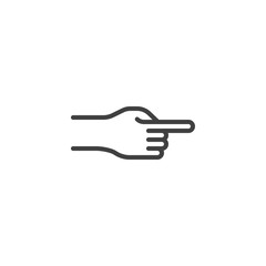 Forefinger showing right line icon. linear style sign for mobile concept and web design. Right direction pointing hand outline vector icon. Hand gestures symbol, logo illustration. Vector graphics