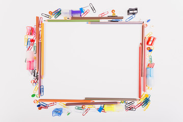 Colourful school stationery