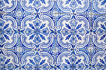 Traditional ornate portuguese decorative tiles azulejos