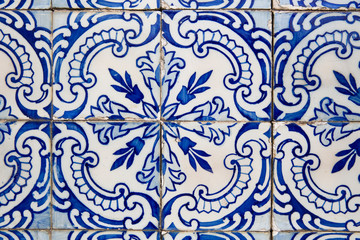 Traditional ornate portuguese decorative tiles azulejos