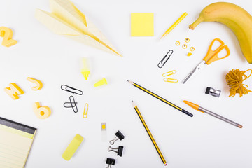 School stationery in yellow and black colours