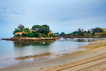 Island with castle in Santa Cruz village