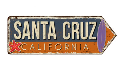  Santa Cruz vintage rusty metal sign