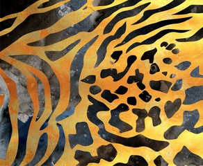 africa background, animal seamless print, watercolor texture