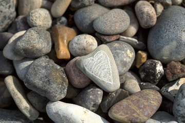 Pebbles And One With Scribbled Heart