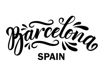 Barcelona. Spain. Hand drawn lettering. Vector illustration