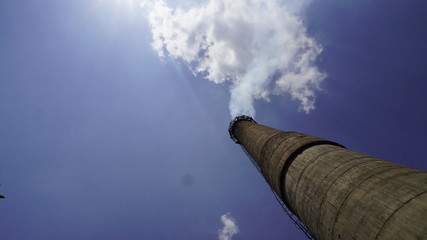 chimney on blue sky