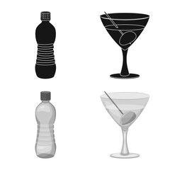 Vector design of drink and bar symbol. Collection of drink and party vector icon for stock.