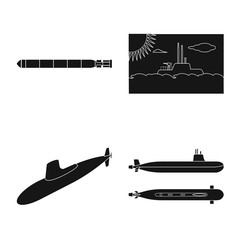 Vector design of technology and fleet sign. Collection of technology and navy stock symbol for web.