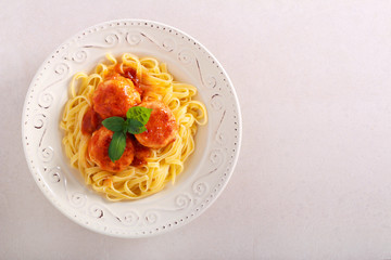 Turkey meatballs with pasta