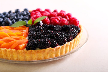 Assorted berries and fruit tart