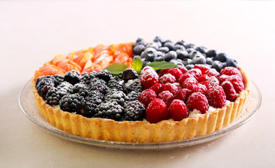 Assorted berries and fruit tart
