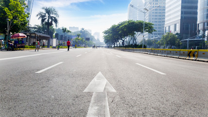 Sudirman main road in car free day event