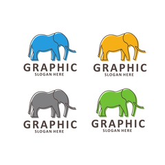 Elephant outline logo, simple vector illustration of the elephant