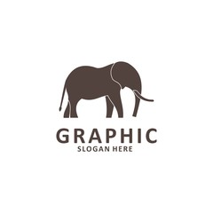 Elephant outline logo, simple vector illustration of the elephant