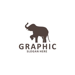 Elephant outline logo, simple vector illustration of the elephant