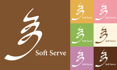 ソフトクリーム ベクター ロゴ Soft serve ice cream vector logo icon