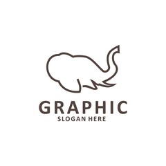Elephant outline logo, simple vector illustration of the elephant